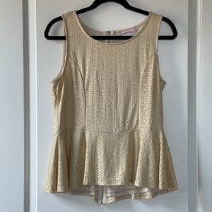 Romeo & Juliet Couture Faux Leather Laser Cut Peplum Tank Top {EUC}